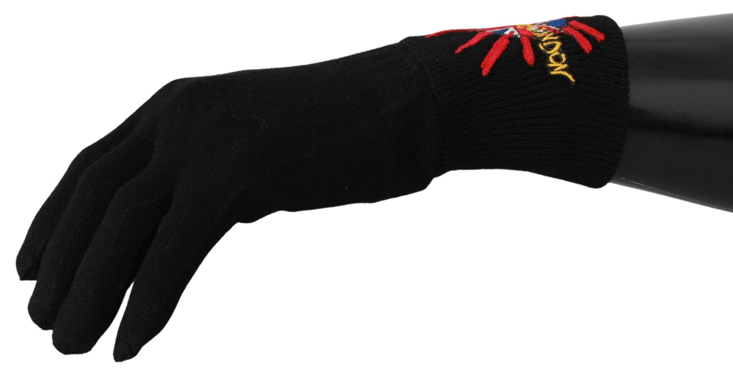 Dolce & Gabbana Zwarte #DGLovesLondon Geborduurde Wollen Handschoenen