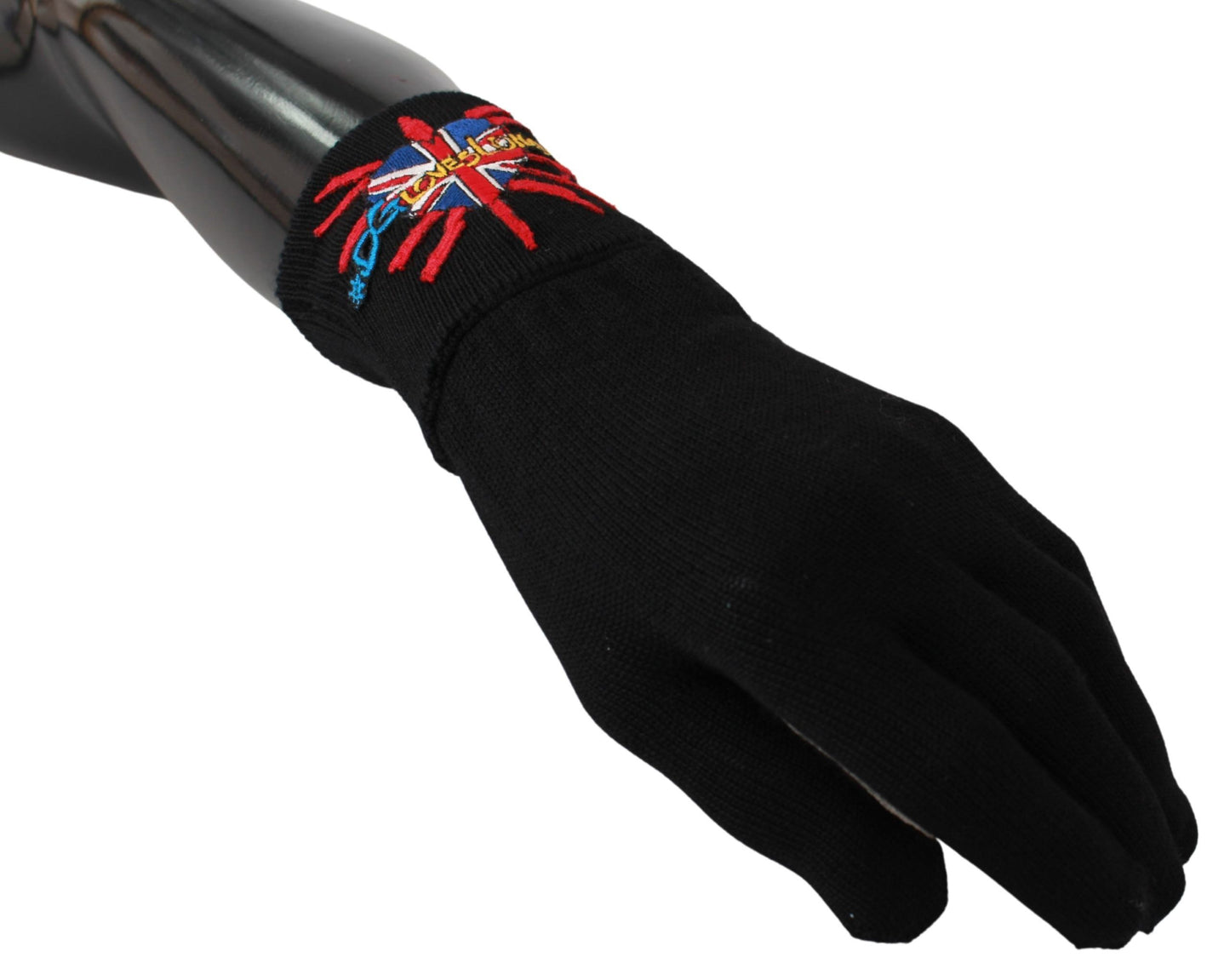 Dolce & Gabbana Zwarte #DGLovesLondon Geborduurde Wollen Handschoenen