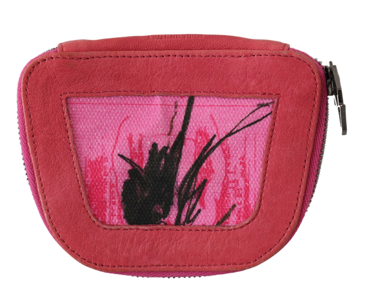 Porte-monnaie en daim rose imprimé PINKO pour femme, porte-monnaie zippé en tissu