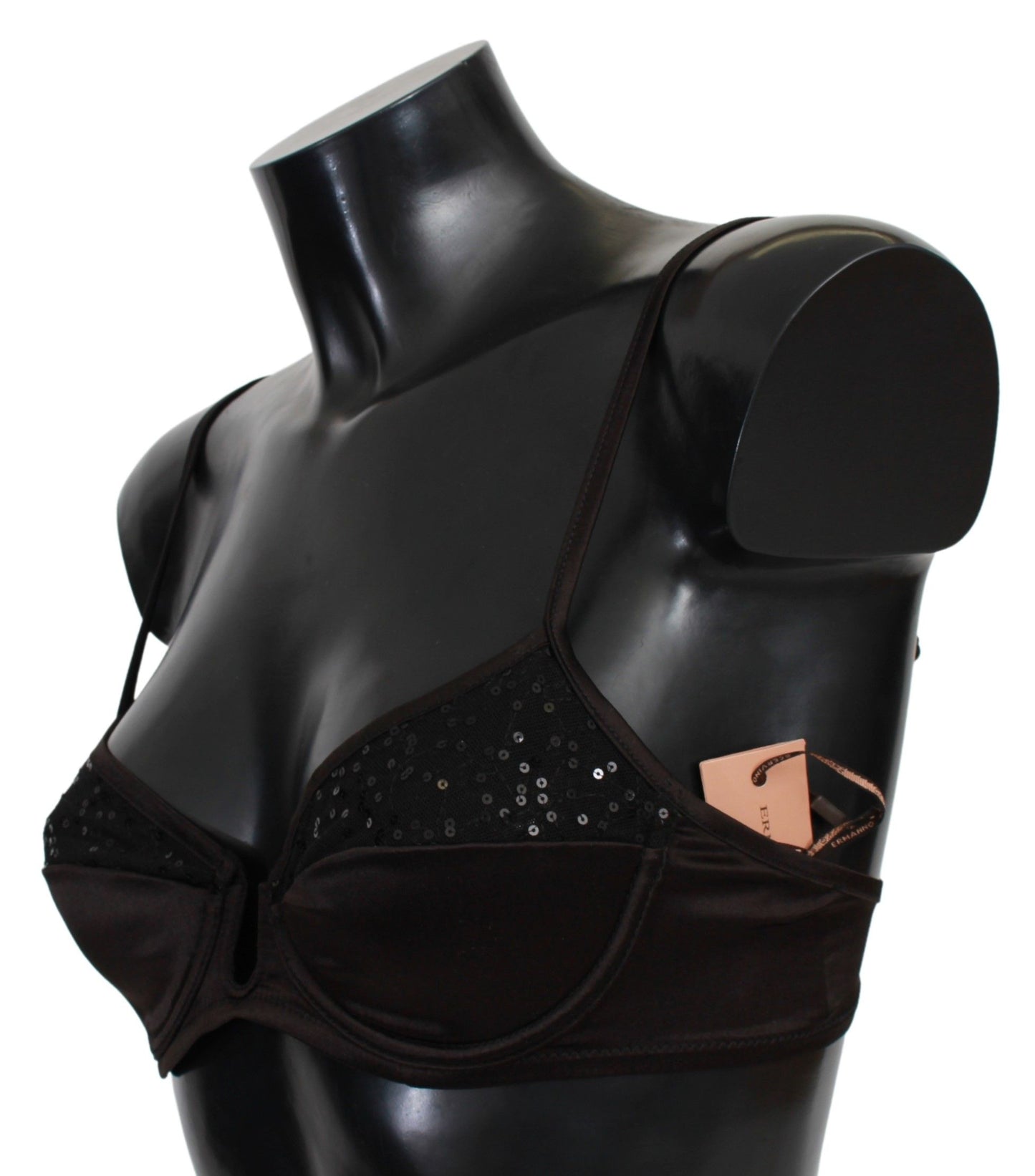 Sous-vêtements Ermanno Scervino : soutien-gorge balconnet en sequins marron.
