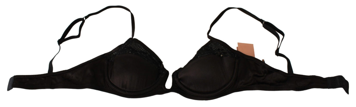 Sous-vêtements Ermanno Scervino : soutien-gorge balconnet en sequins marron.