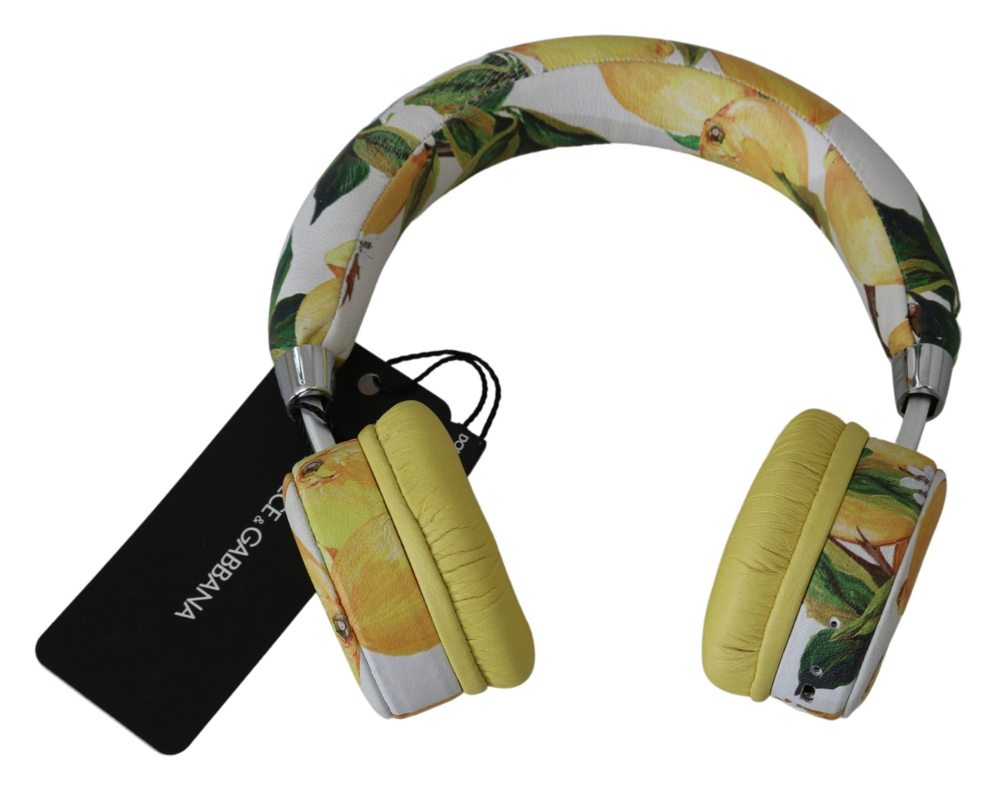 Dolce & Gabbana Wit Geel Citroen Print Headset Hoofdtelefoon