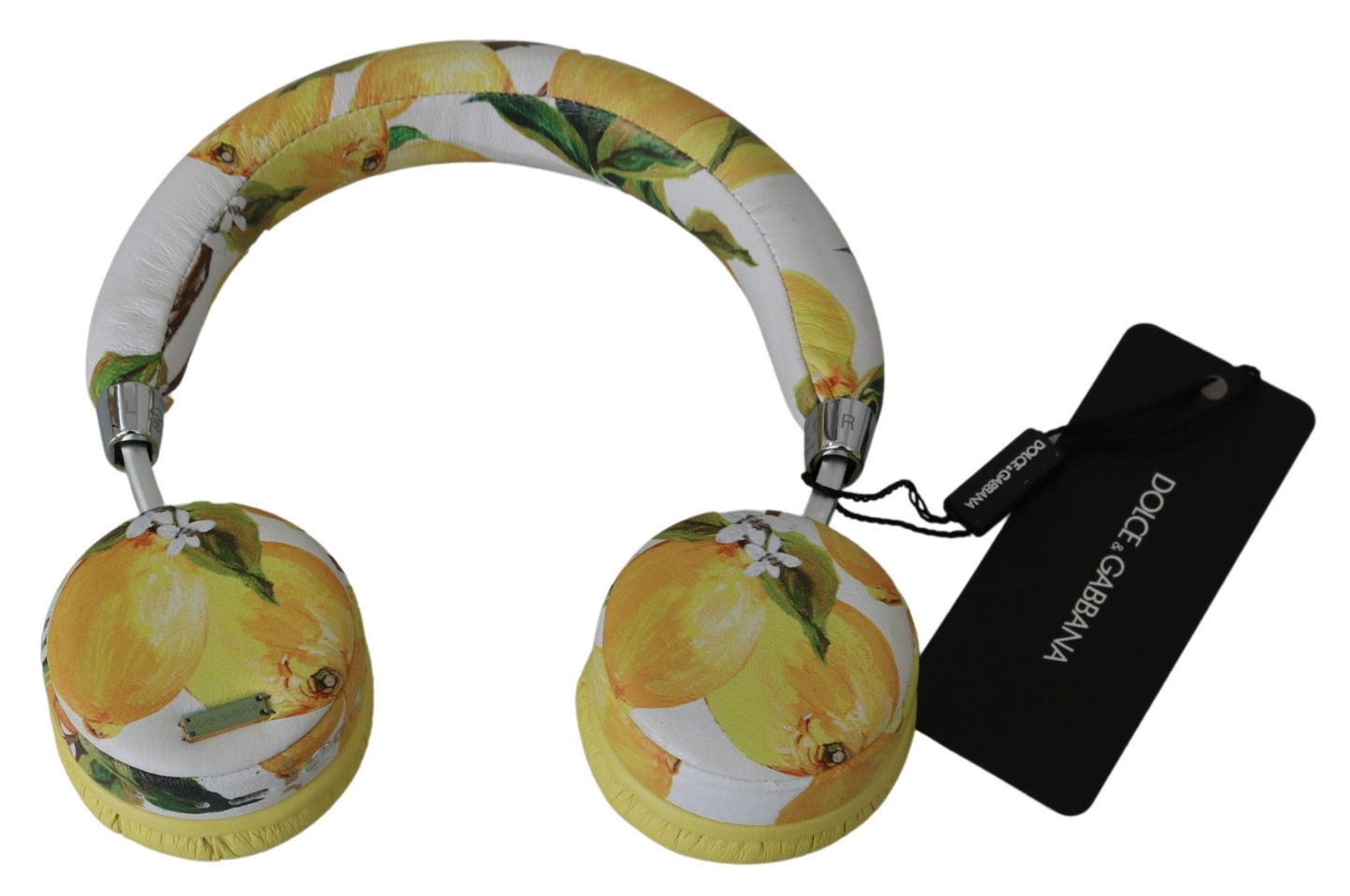 Dolce & Gabbana Wit Geel Citroen Print Headset Hoofdtelefoon