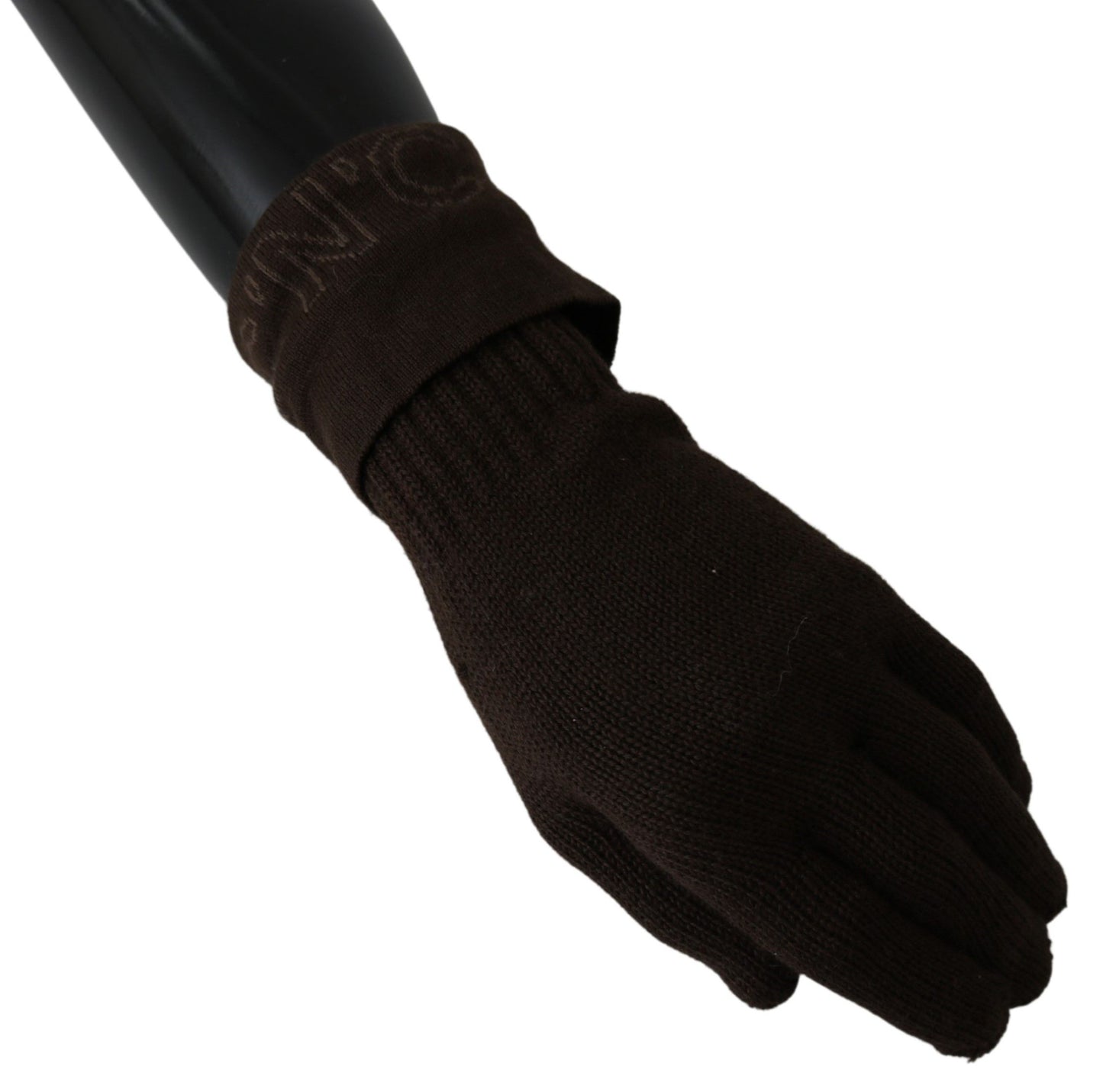 Kostuum Nationaal Bruine Wollen Gebreide Een Maat Polslengte Handschoenen