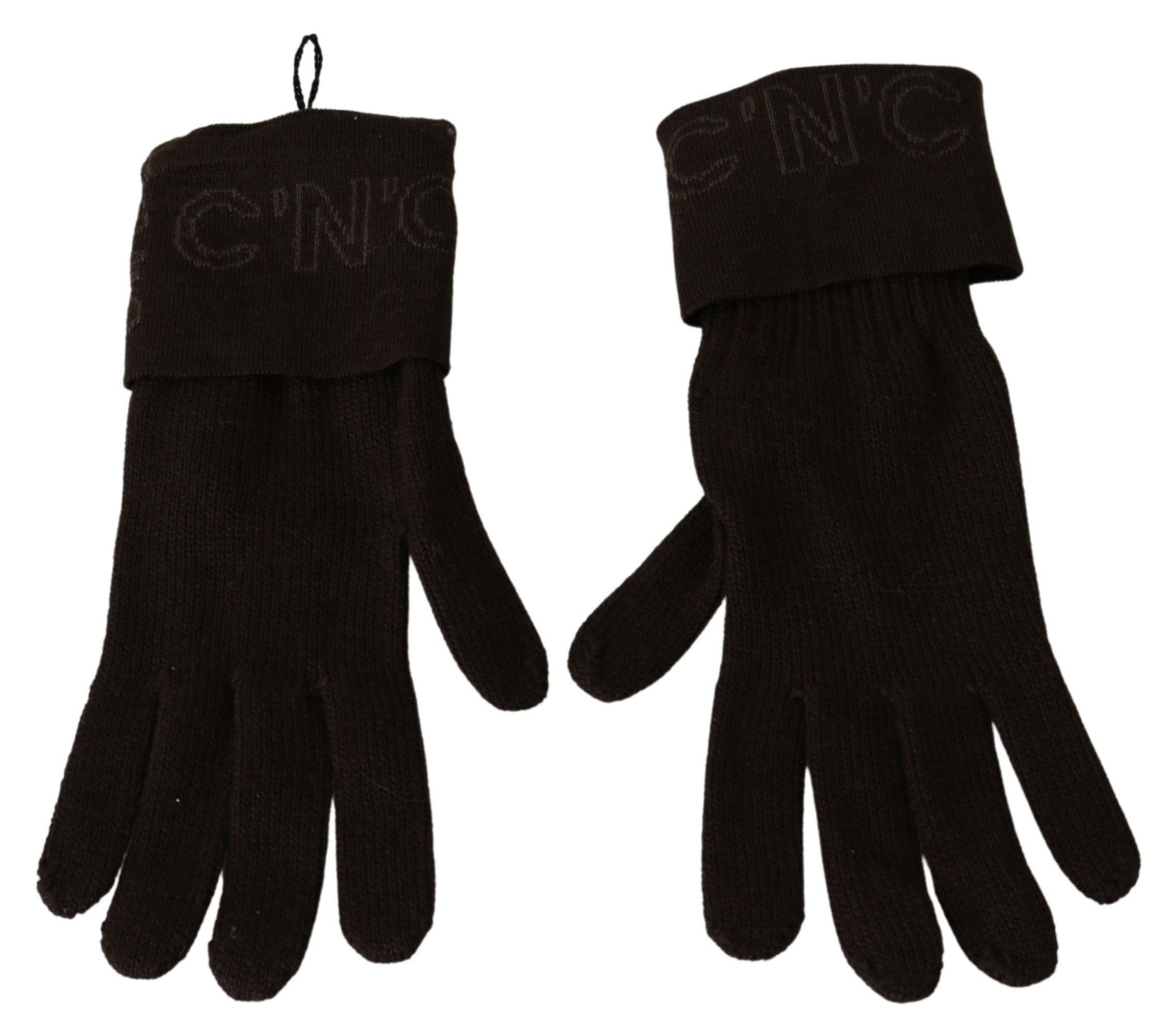 Kostuum Nationaal Bruine Wollen Gebreide Een Maat Polslengte Handschoenen