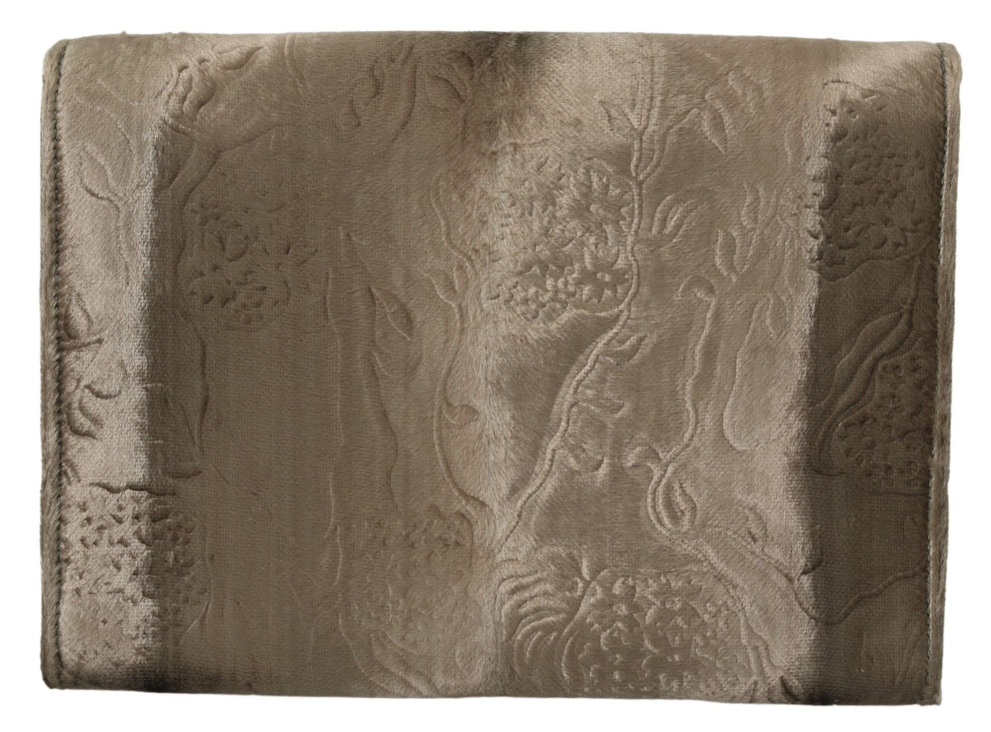 Porte-documents Dolce & Gabbana en cuir à fleurs et velours beige pour homme