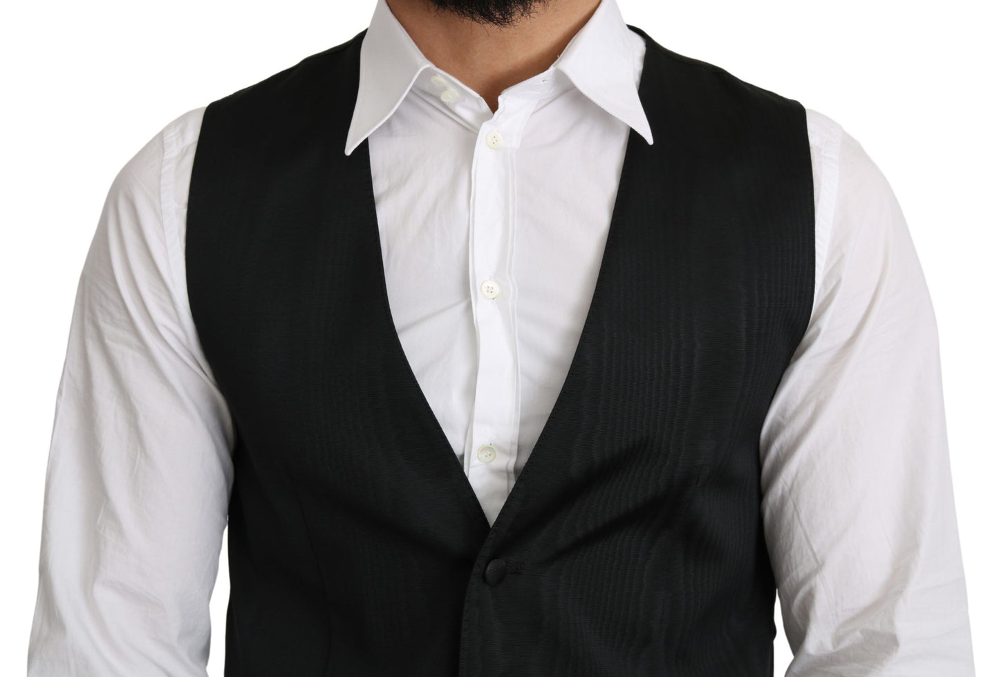 Gilet de costume formel gris en soie 100% de Dolce & Gabbana