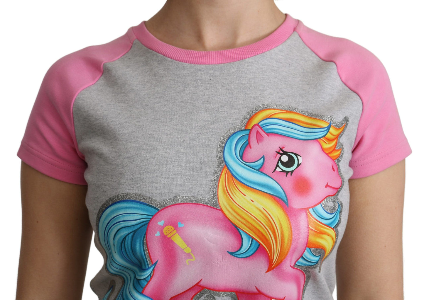 T-shirt en coton gris et rose Moschino My Little Pony
