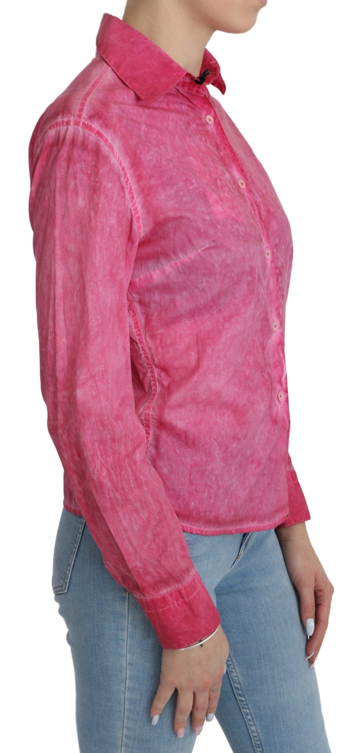Blouse chemise à manches longues à col rose d'Ermanno Scervino