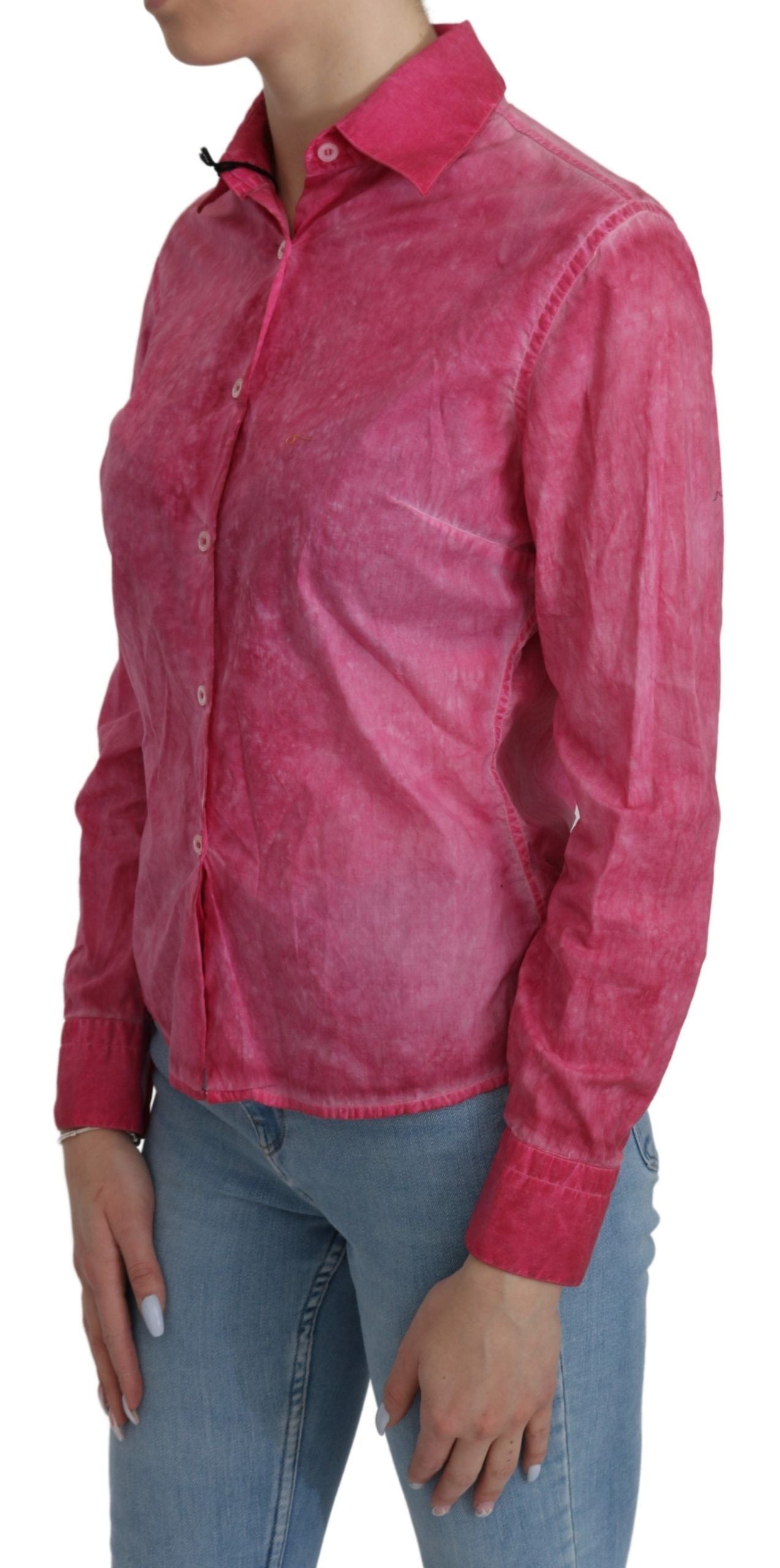 Blouse chemise à manches longues à col rose d'Ermanno Scervino