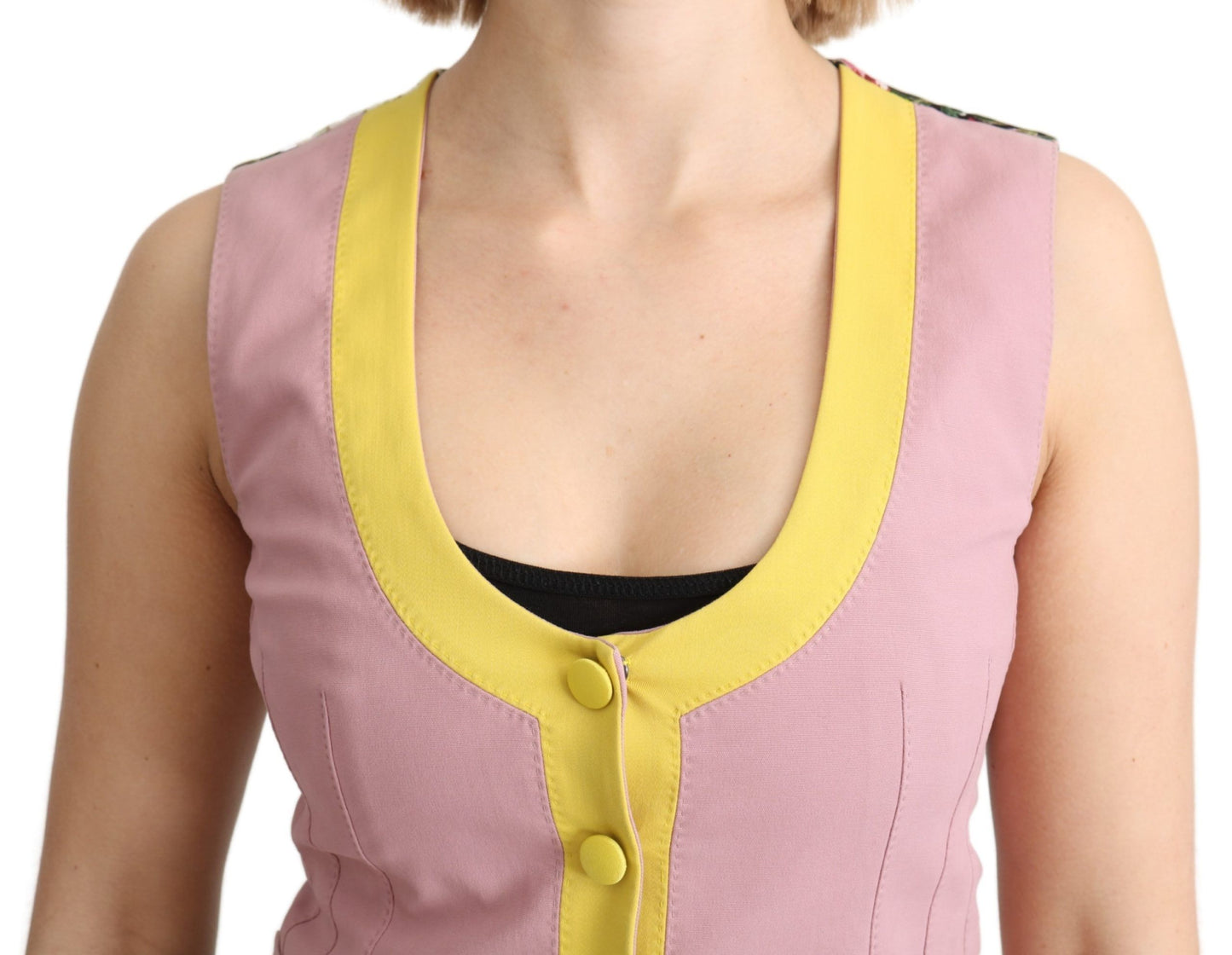 Dolce & Gabbana Roze Mouwloze Ceintuurvest van Katoen
