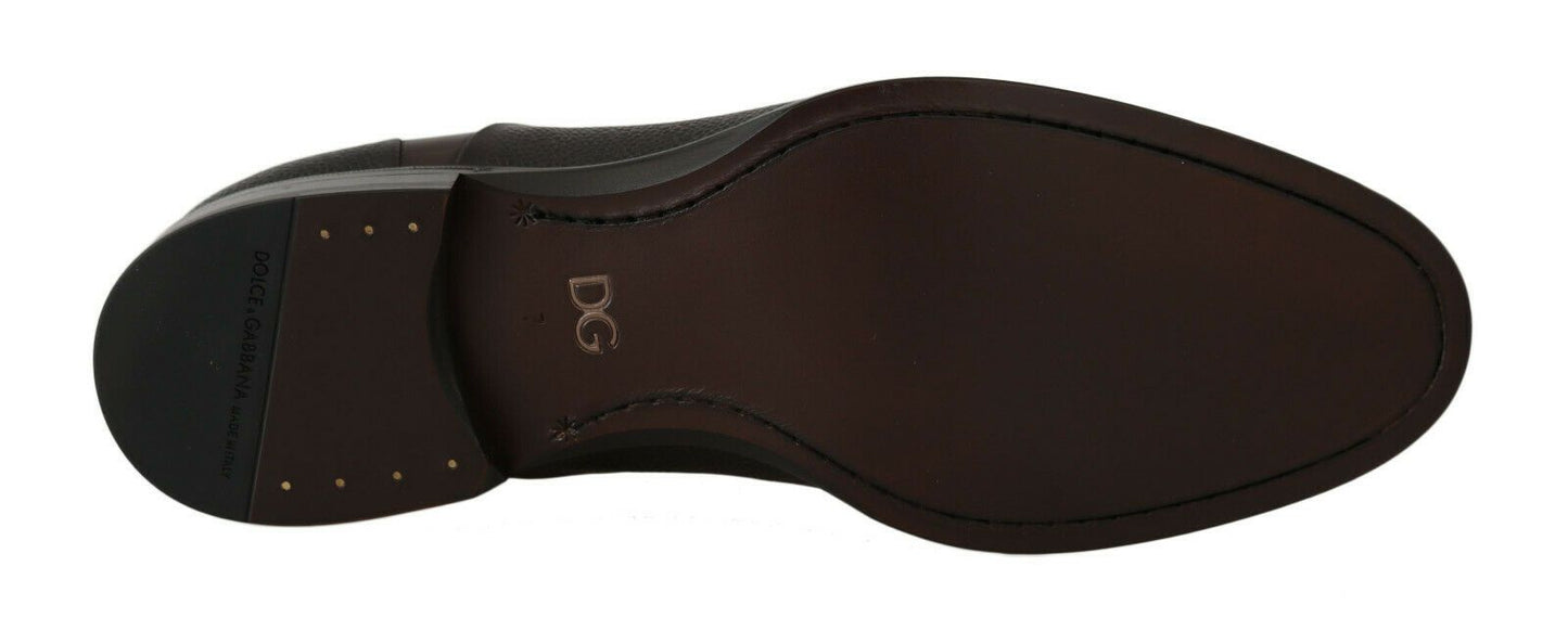 Chaussures homme Dolce & Gabbana en cuir marron, à lacets.