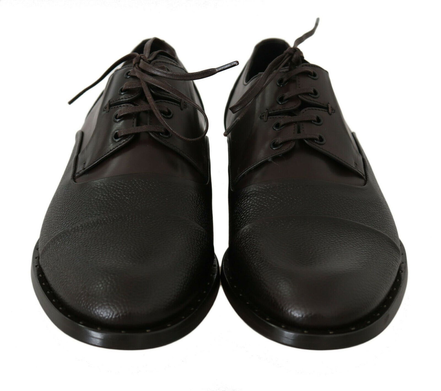 Chaussures homme Dolce & Gabbana en cuir marron, à lacets.