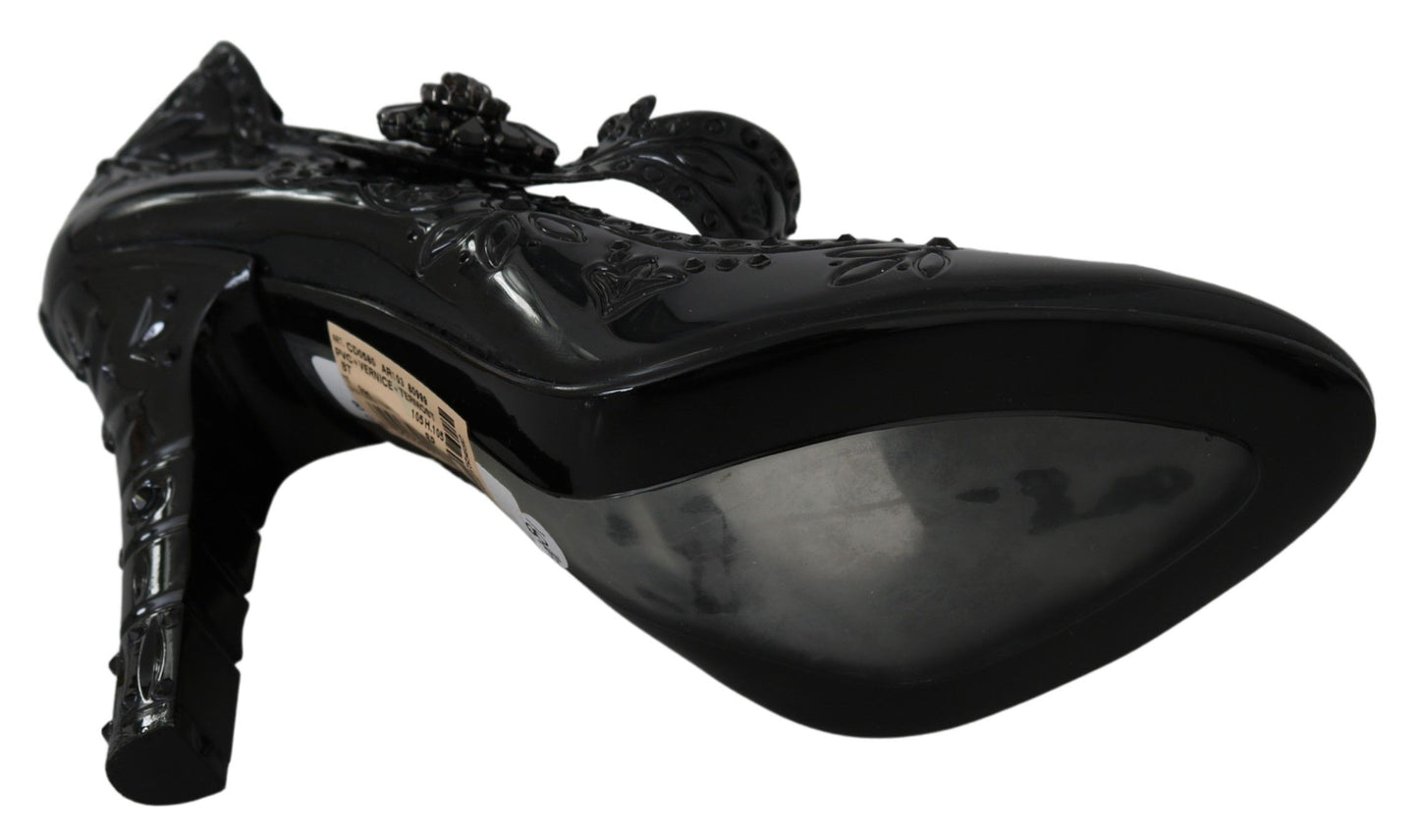 Dolce & Gabbana Zwarte Kristallen CINDERELLA Hakken