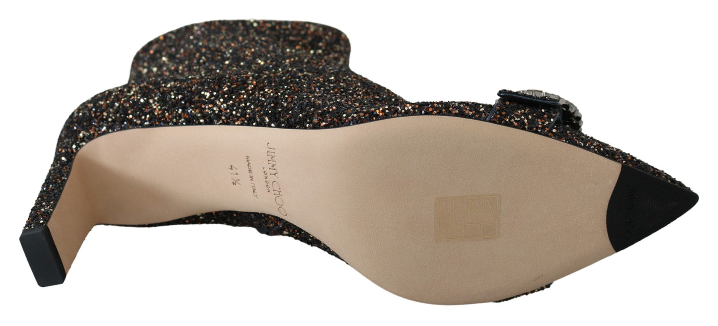 Bottines à talons Amethyst Mix Hanover en paillettes de Jimmy Choo