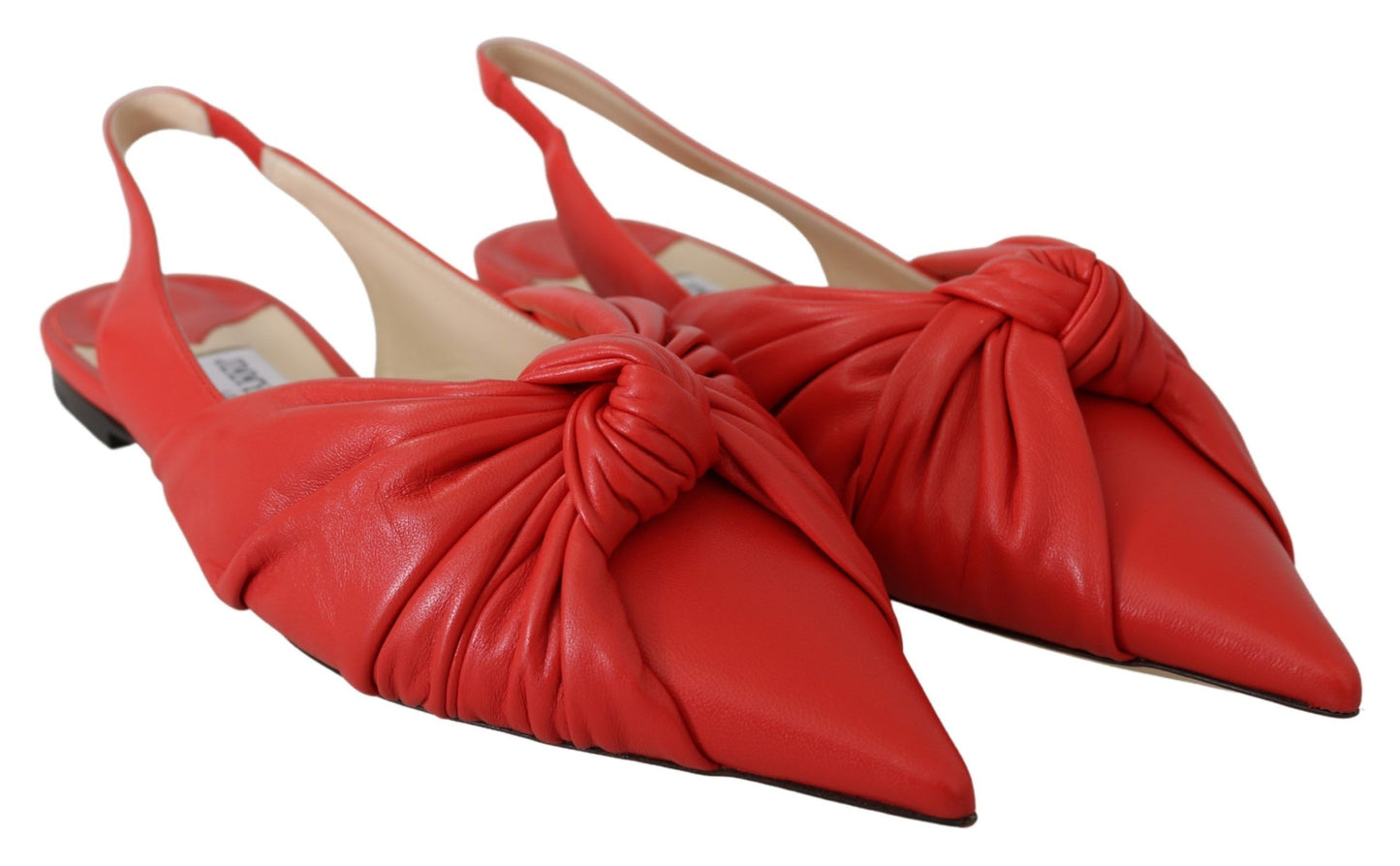 Boutures plates en cuir à bout pointu, rouge, modèle Chic de Jimmy Choo