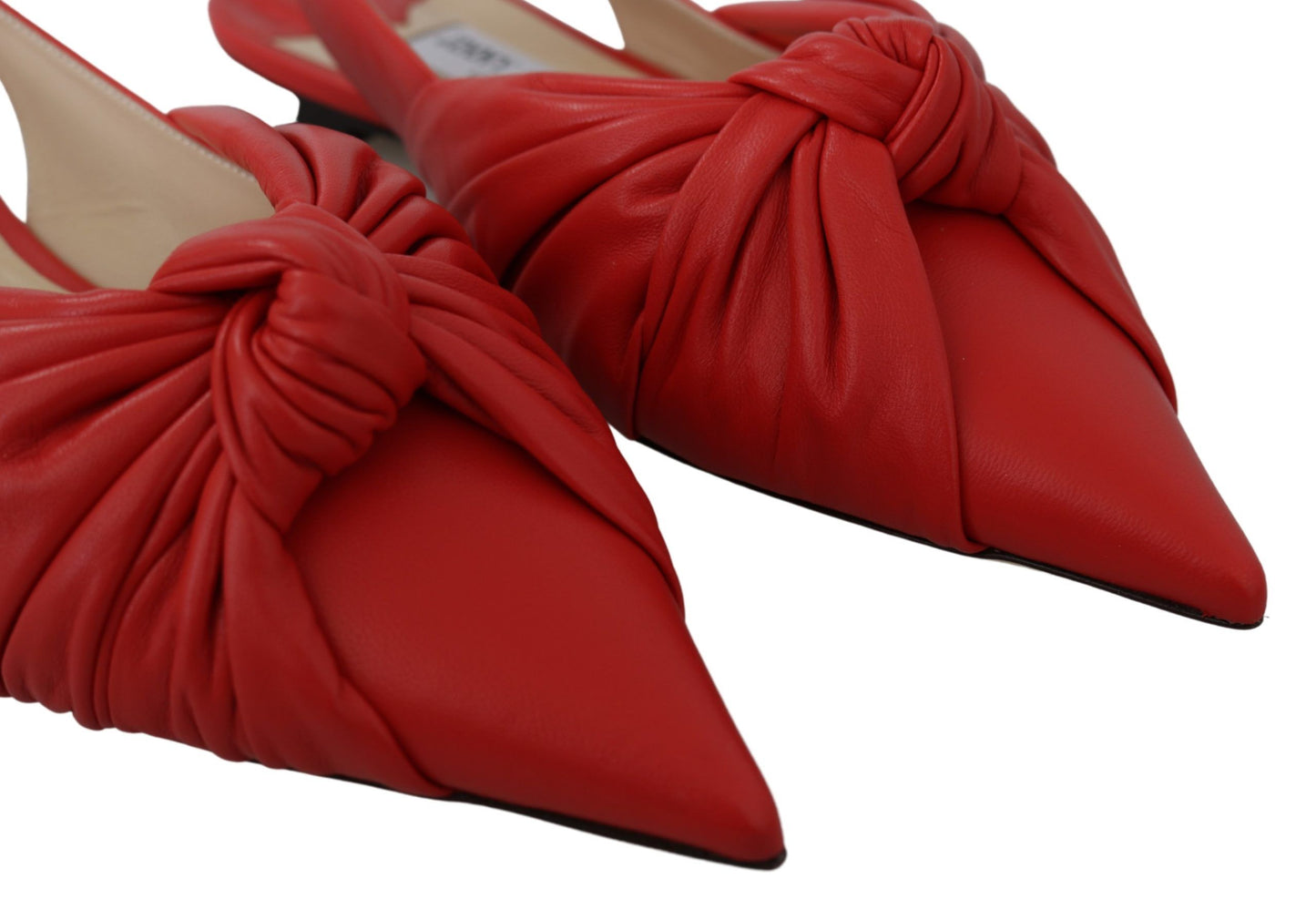 Boutures plates en cuir à bout pointu, rouge, modèle Chic de Jimmy Choo