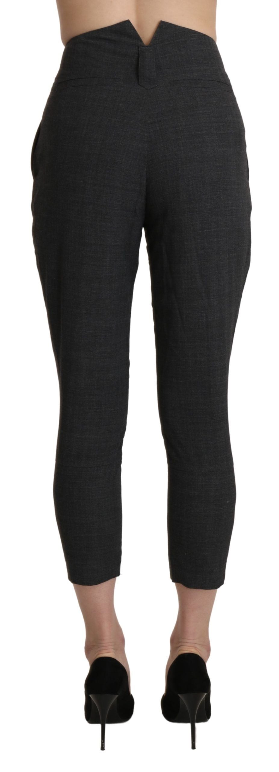 Pantalon capri court en coton gris taille haute d'Ermanno Scervino