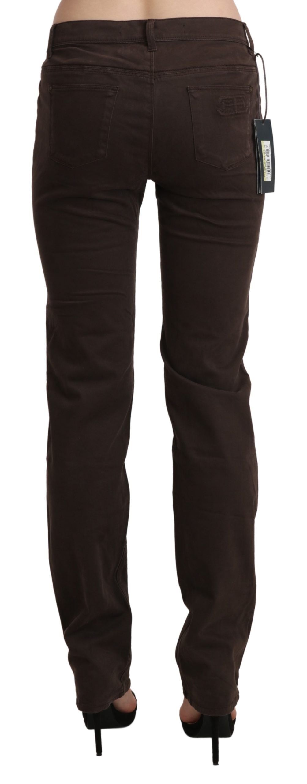 Jean slim en coton brun taille mi-hauteur Ermanno Scervino