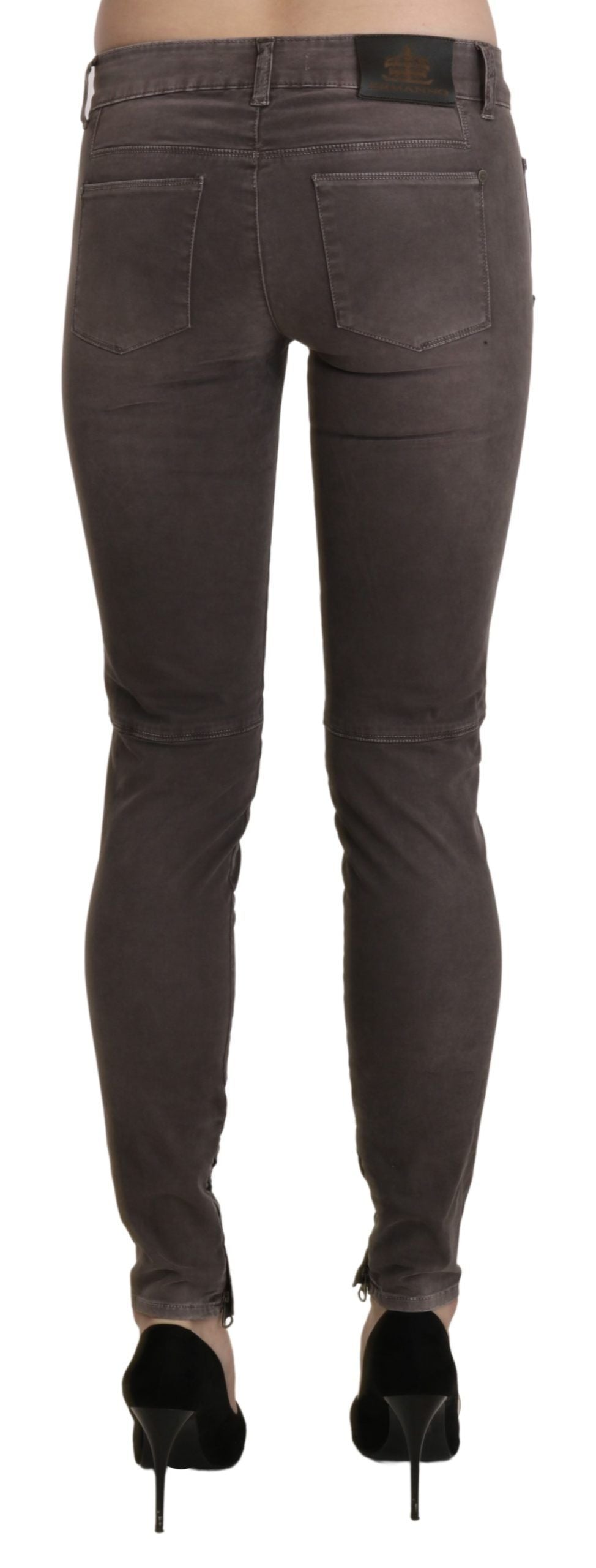 Jean slim taille basse en coton brun Ermanno Scervino
