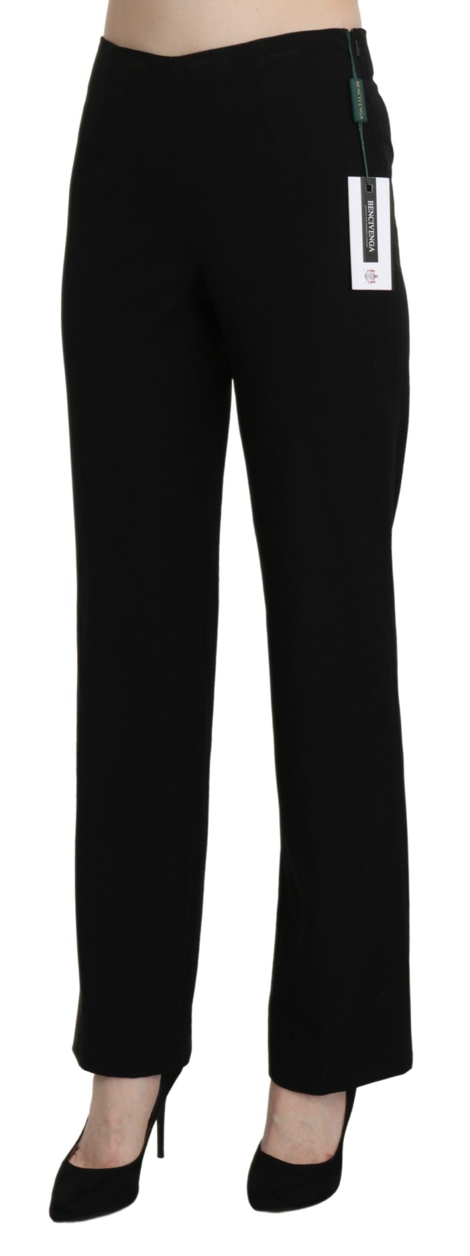 Pantalon tailleur droit noir taille haute BENCIVENGA