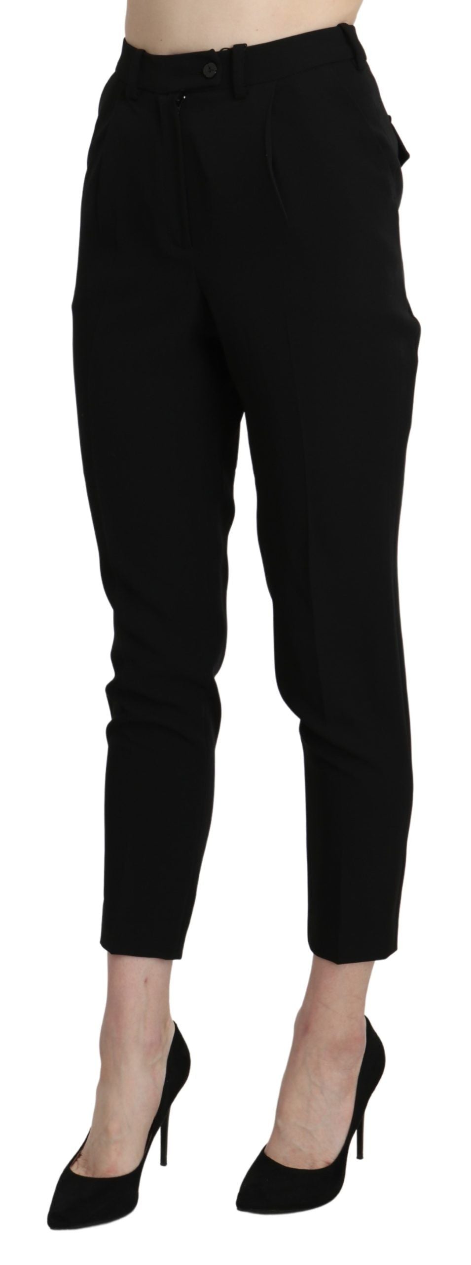 Pantalon-robe crayon noir taille haute et court de BENCIVENGA
