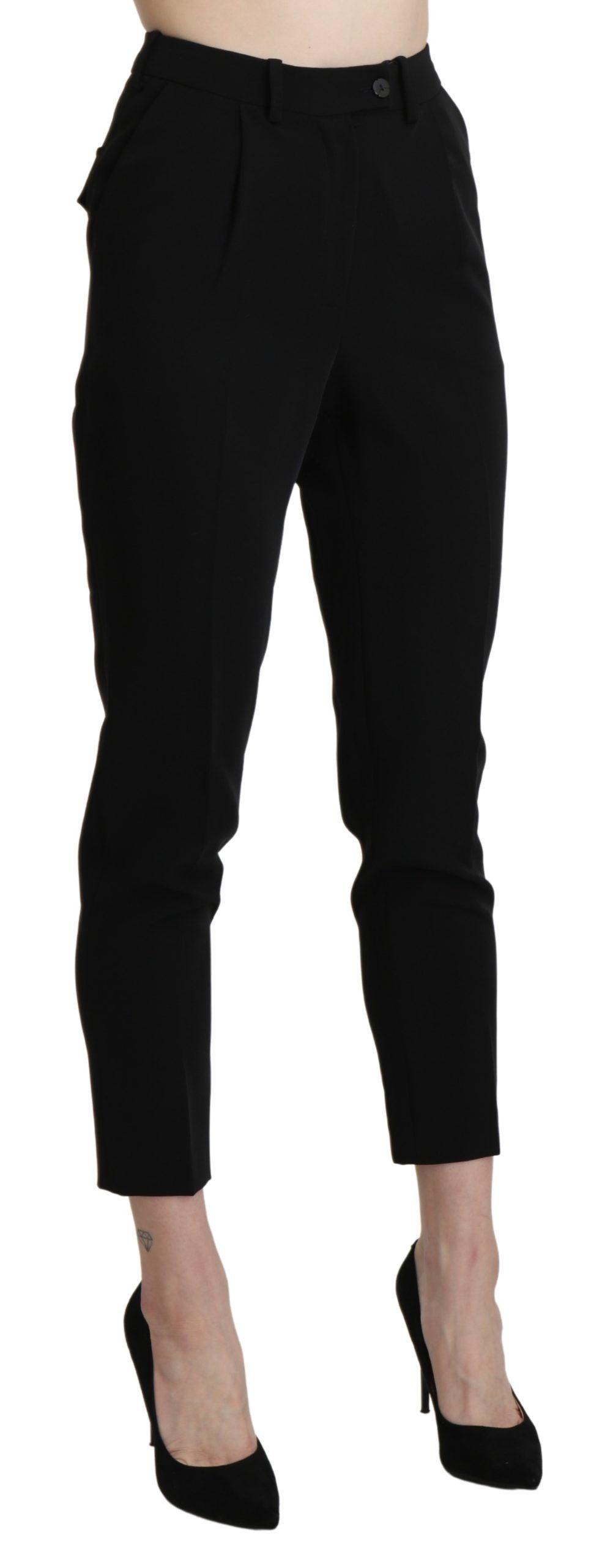 Pantalon-robe crayon noir taille haute et court de BENCIVENGA