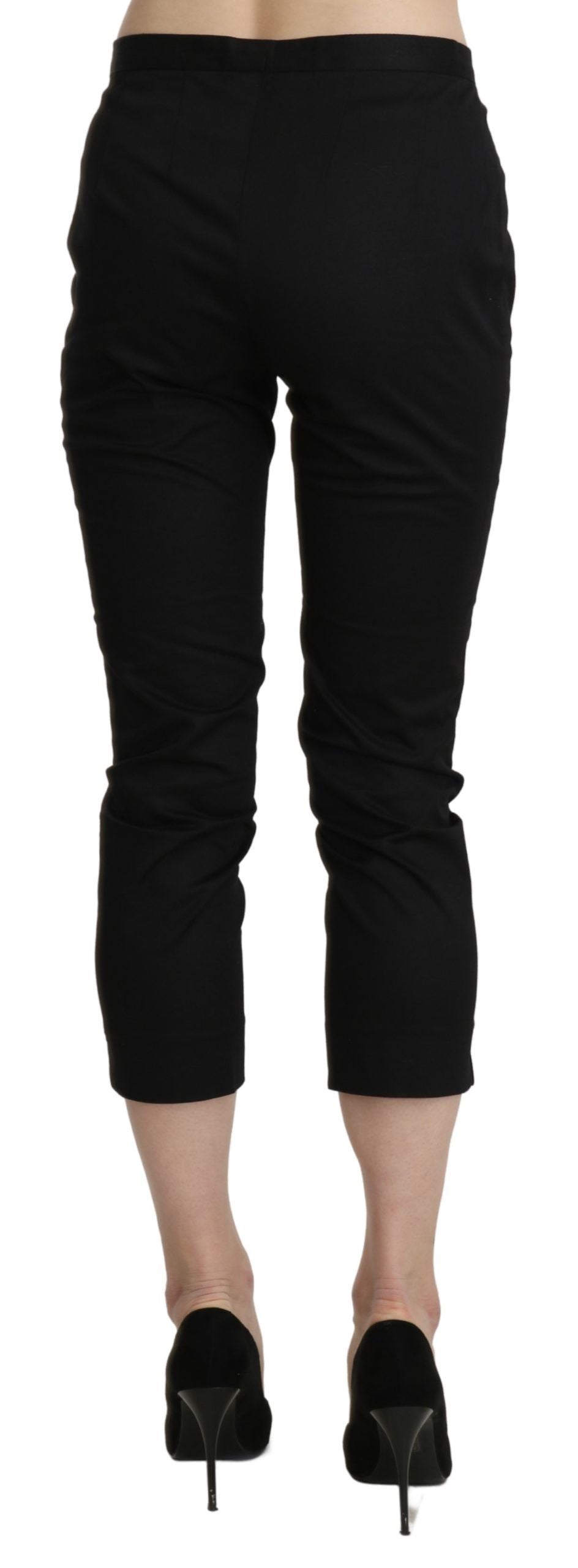 Pantalon-joggings taille haute, coupe skinny et courte, noir, BENCIVENGA