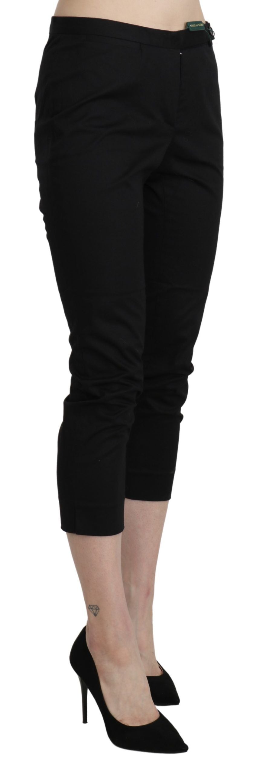 Pantalon-joggings taille haute, coupe skinny et courte, noir, BENCIVENGA
