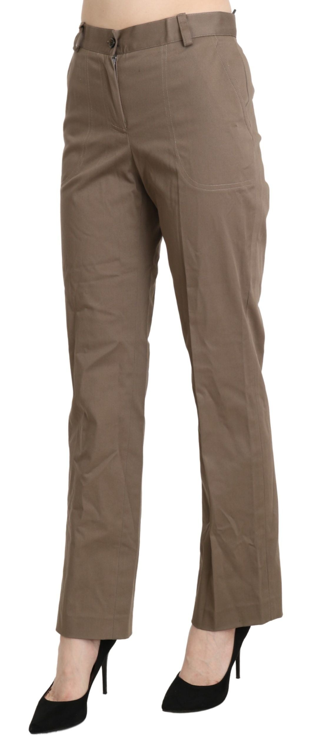Pantalon-jupette droit marron taille haute BENCIVENGA