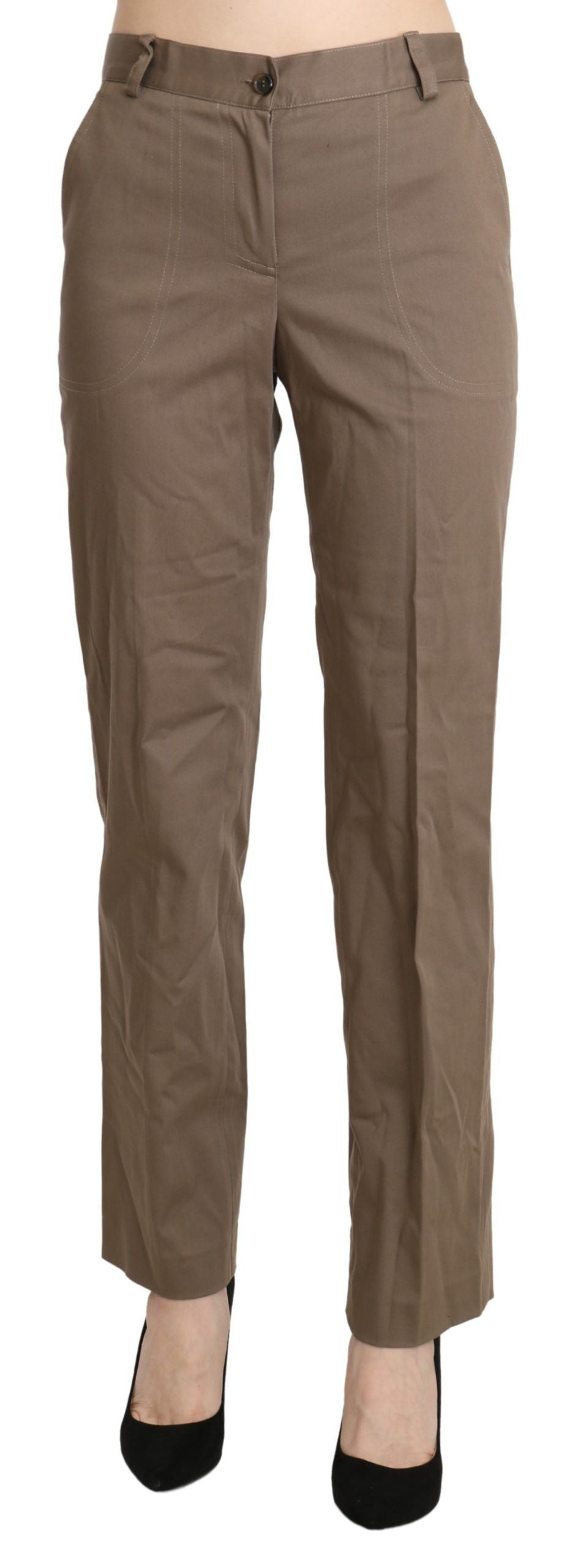 Pantalon-jupette droit marron taille haute BENCIVENGA