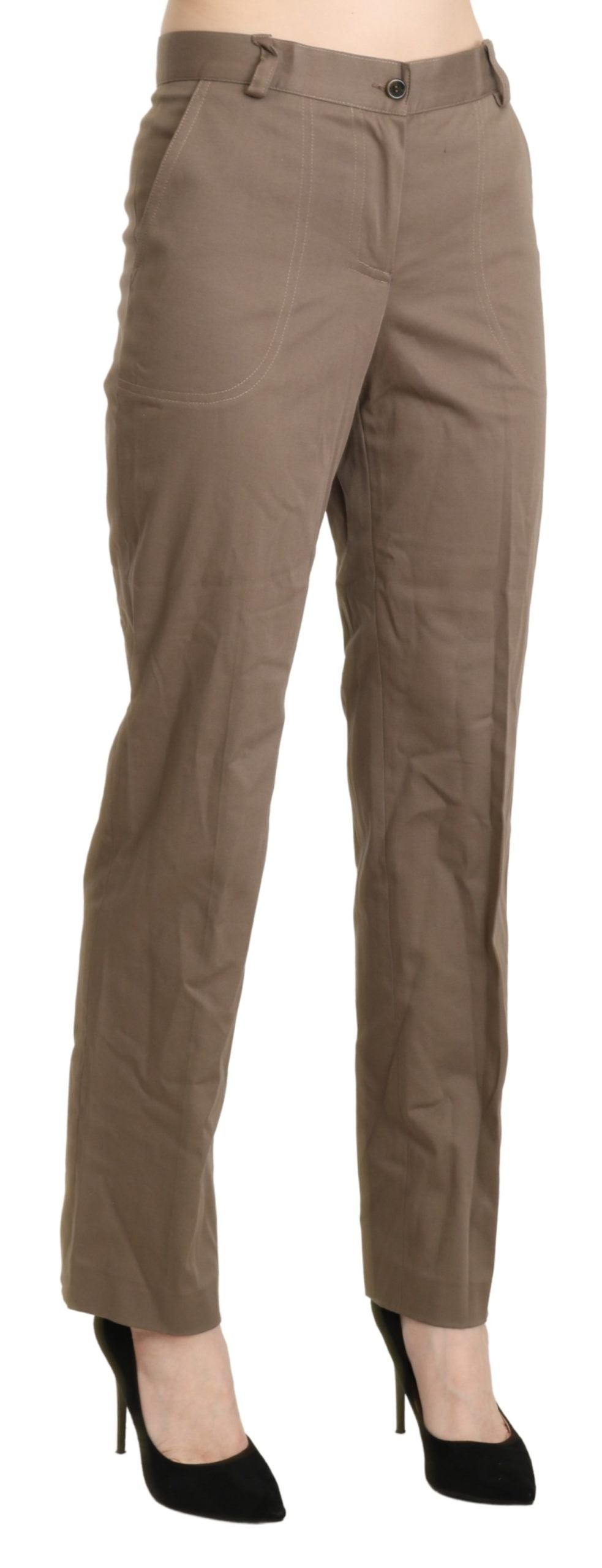 Pantalon-jupette droit marron taille haute BENCIVENGA