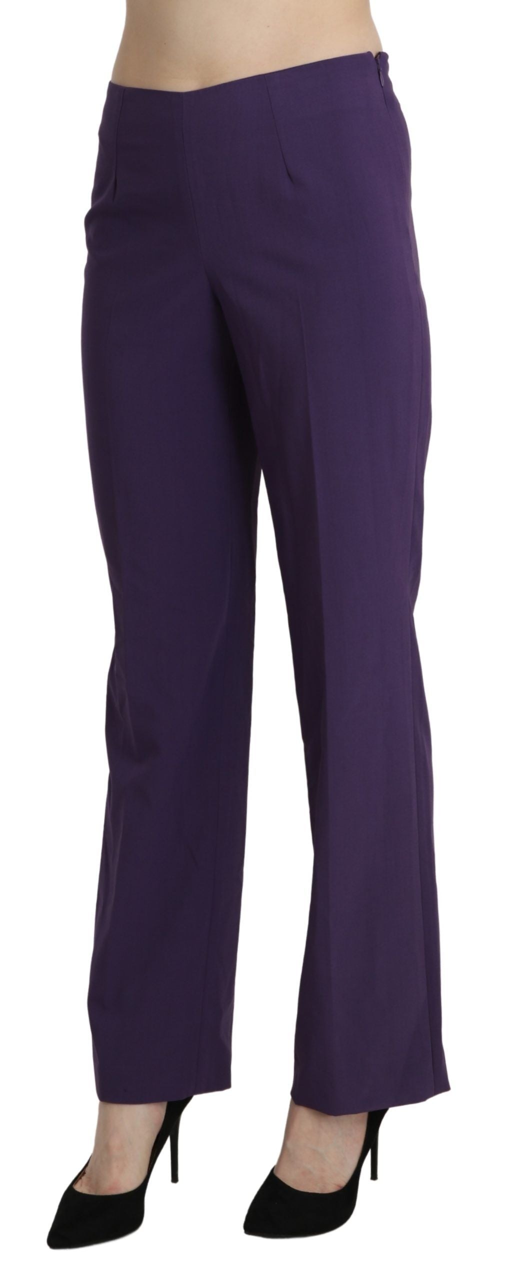 Pantalon-jupette droit taille haute violet de BENCIVENGA