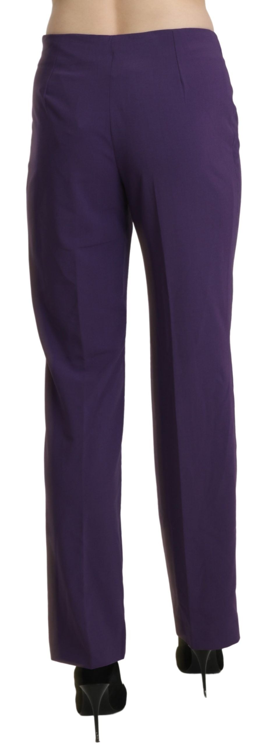 Pantalon-jupette droit taille haute violet de BENCIVENGA