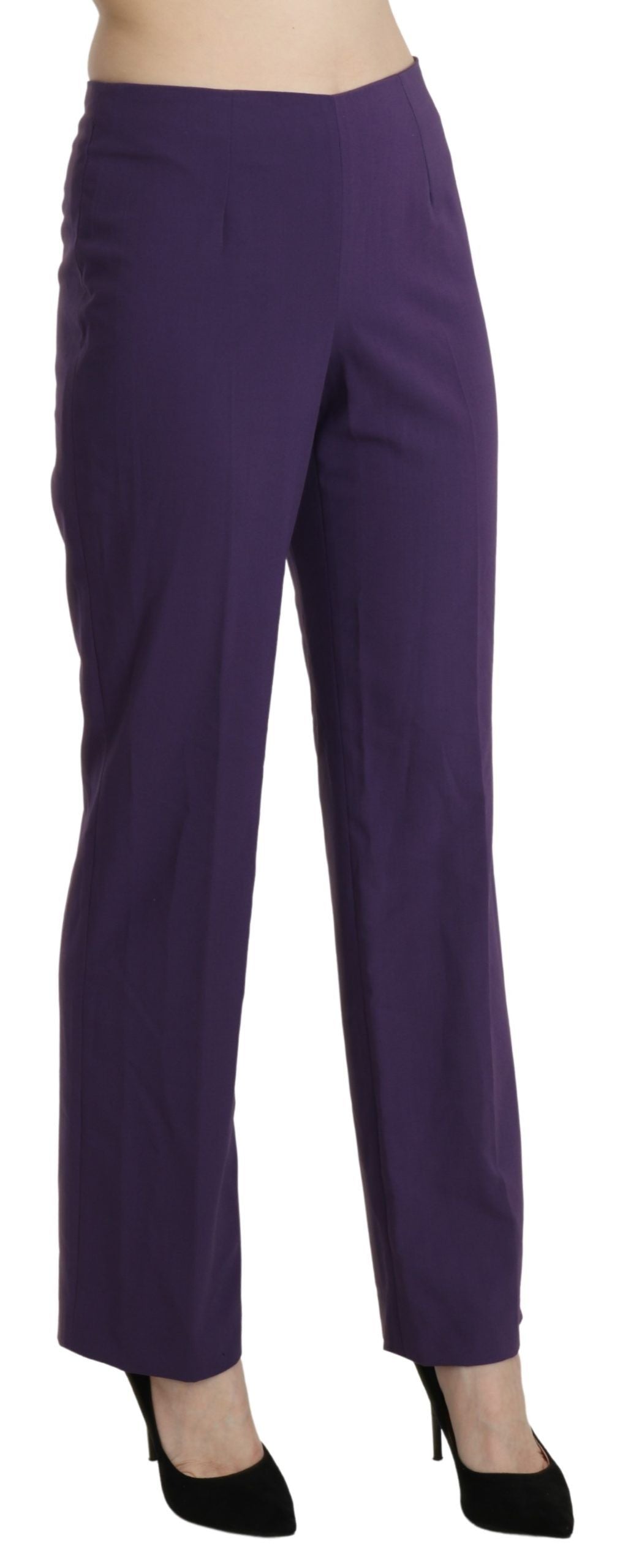 Pantalon-jupette droit taille haute violet de BENCIVENGA