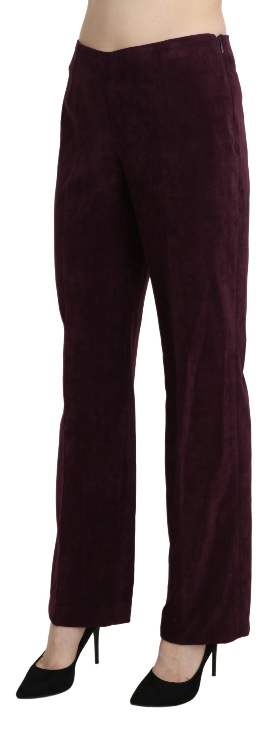 Pantalon droit en daim violet taille haute BENCIVENGA