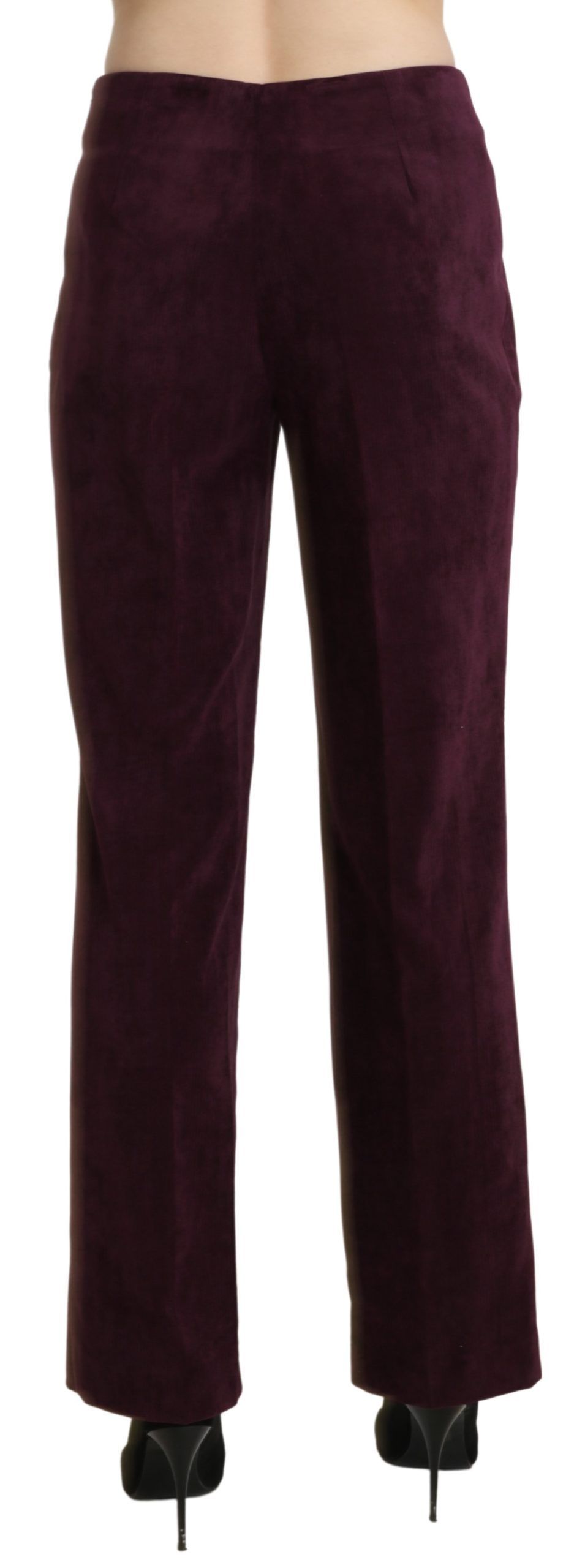 Pantalon droit en daim violet taille haute BENCIVENGA