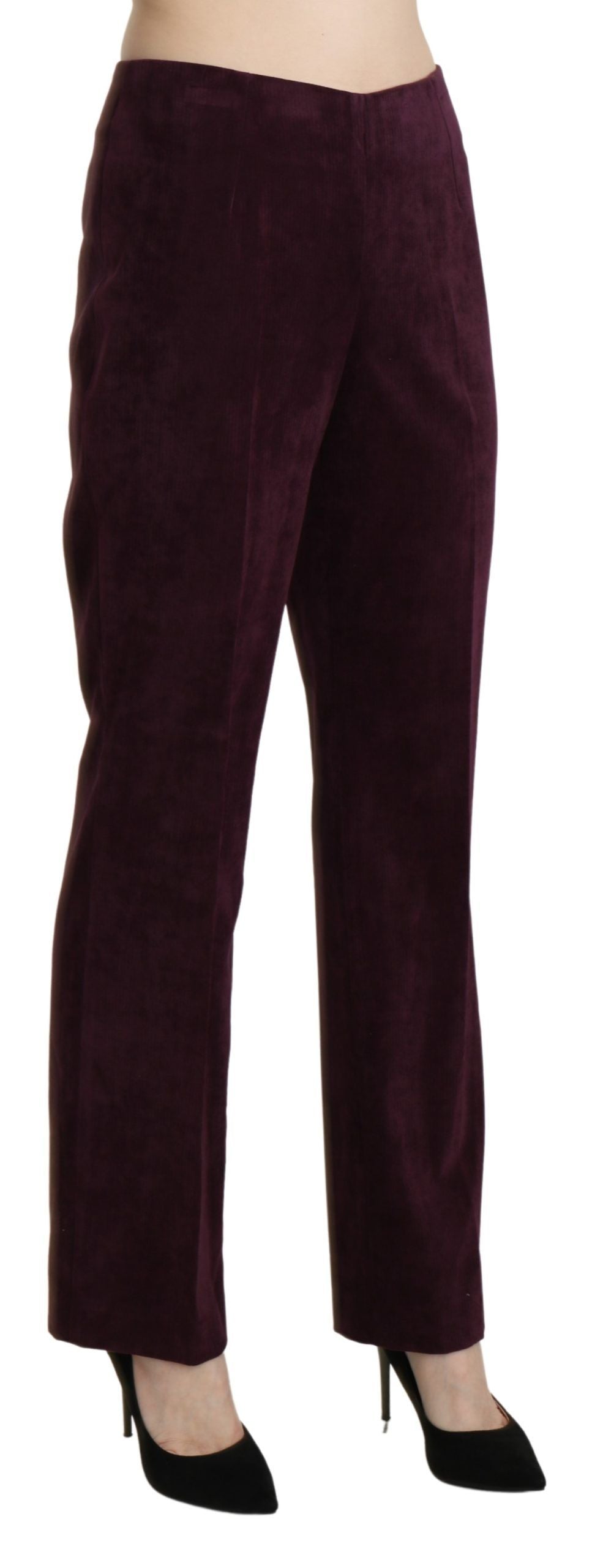 Pantalon droit en daim violet taille haute BENCIVENGA