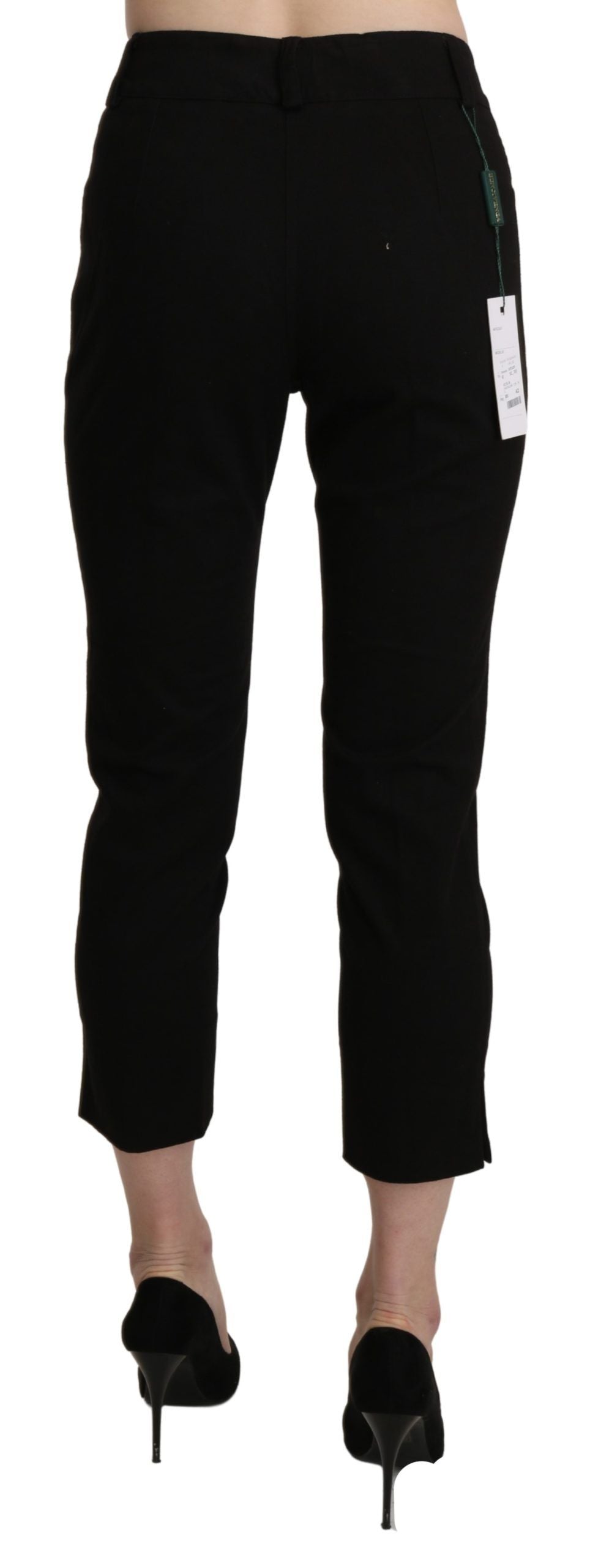 Pantalon-joggings taille haute, coupe skinny et courte, noir, BENCIVENGA