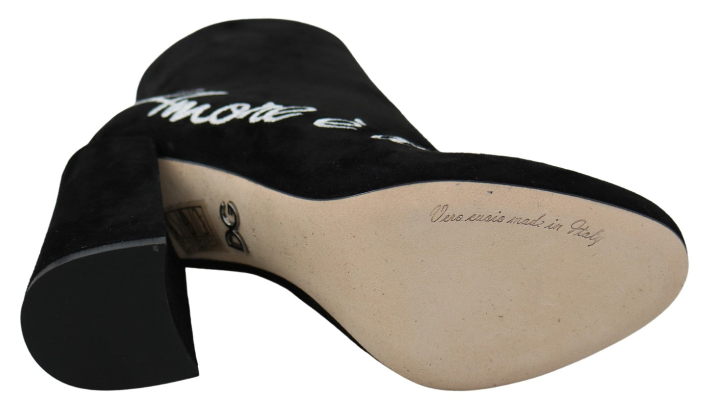 Bottines en daim noir L'Amore E'Bellezza de Dolce & Gabbana