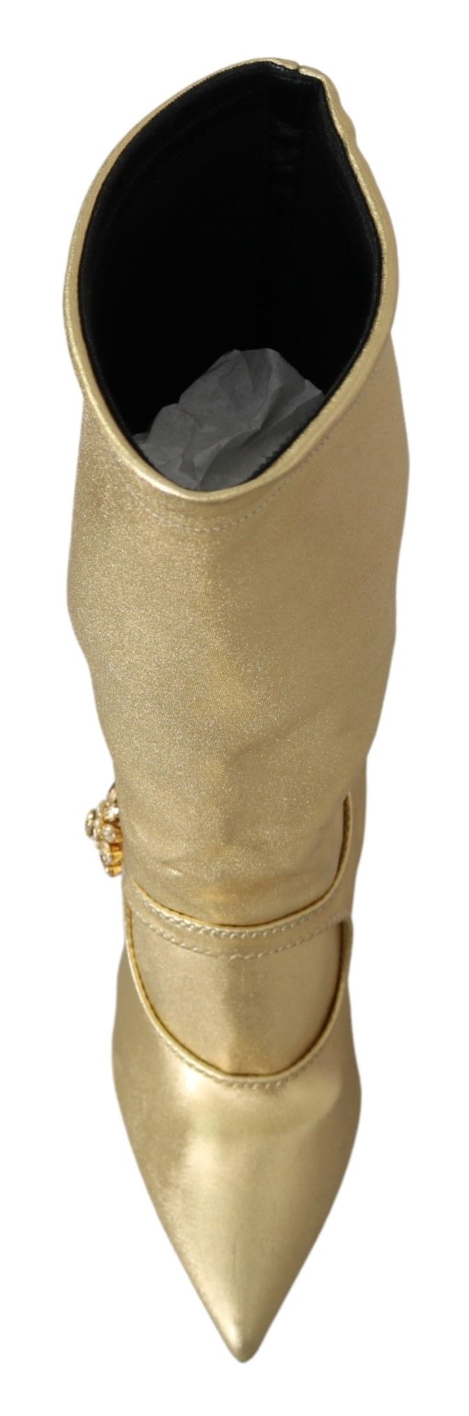 Escarpins compensés à lacets Dolce & Gabbana en cuir avec strass dorés