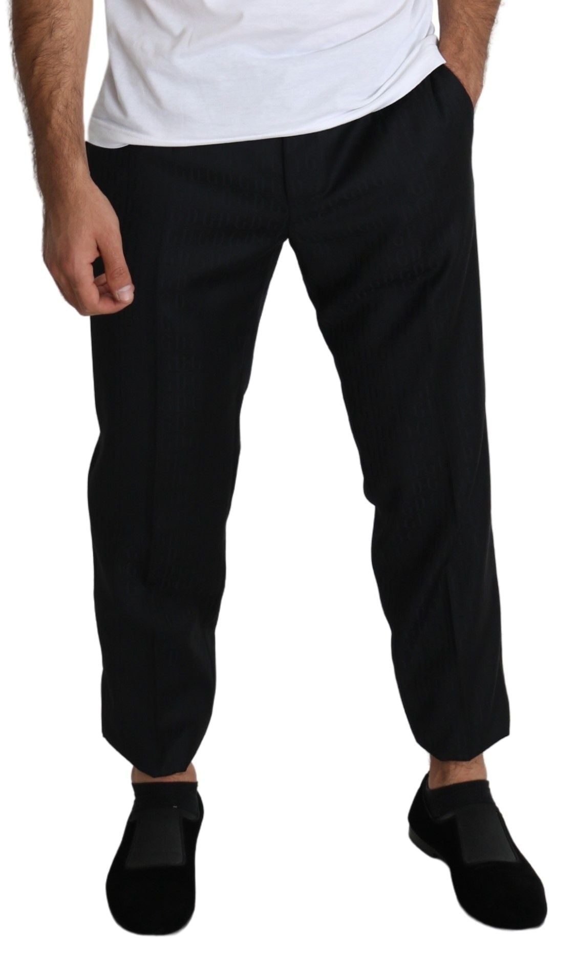Dolce & Gabbana Zwarte Wollen Skinny Cropped Broekjurk