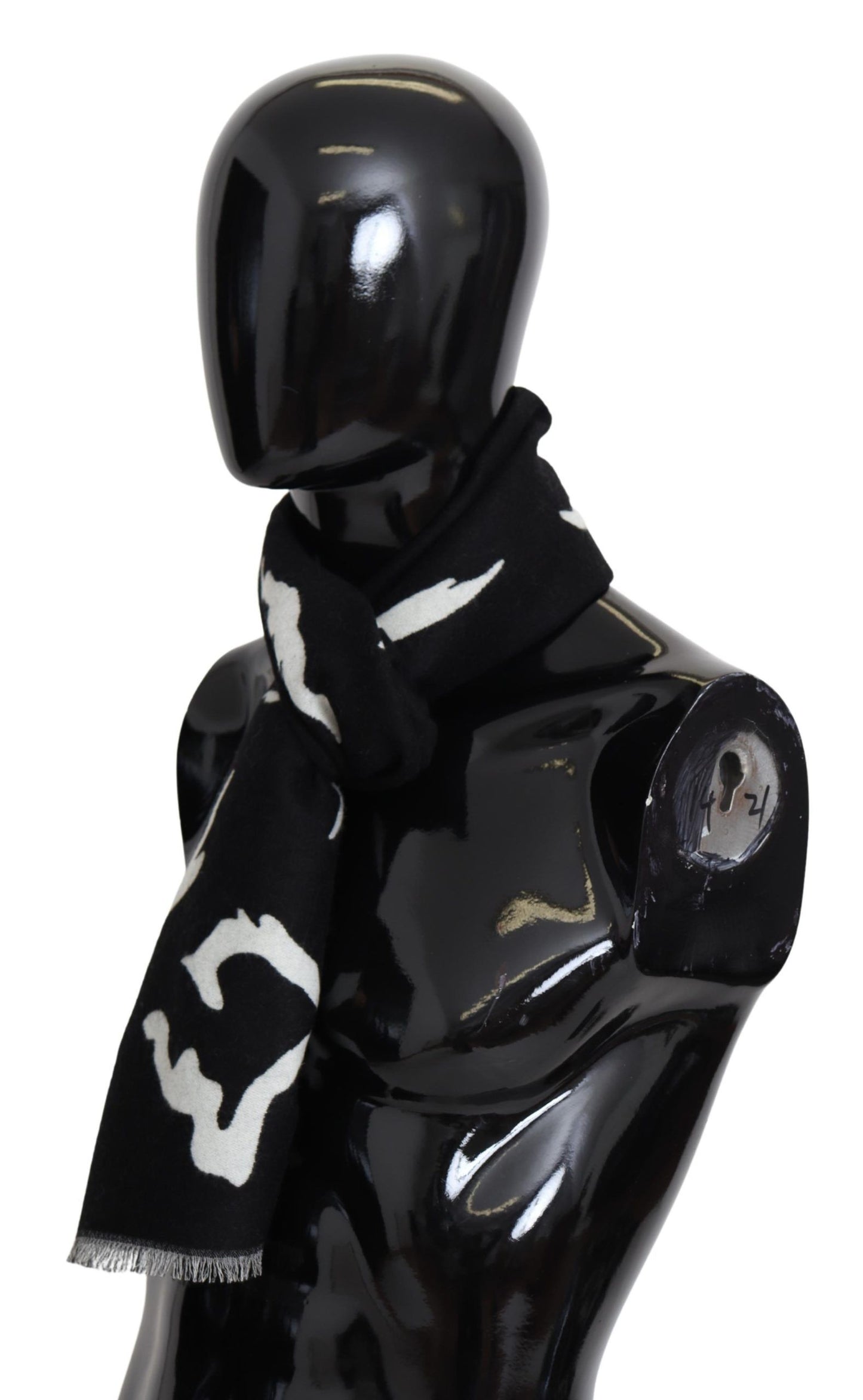 Givenchy Zwart Wit Wollen Unisex Winter Warme Sjaal Omslagdoek