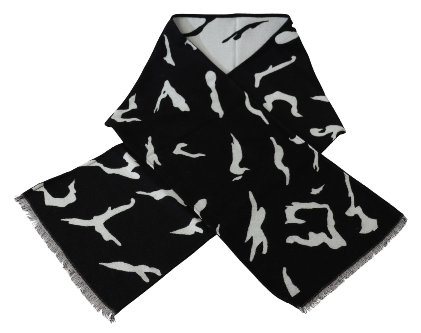 Givenchy Zwart Wit Wollen Unisex Winter Warme Sjaal Omslagdoek