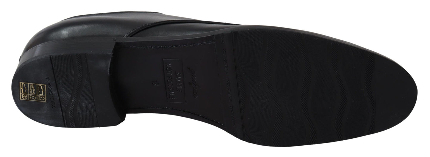 Dolce & Gabbana Zwarte Lederen SARTORIA Handgemaakte Schoenen