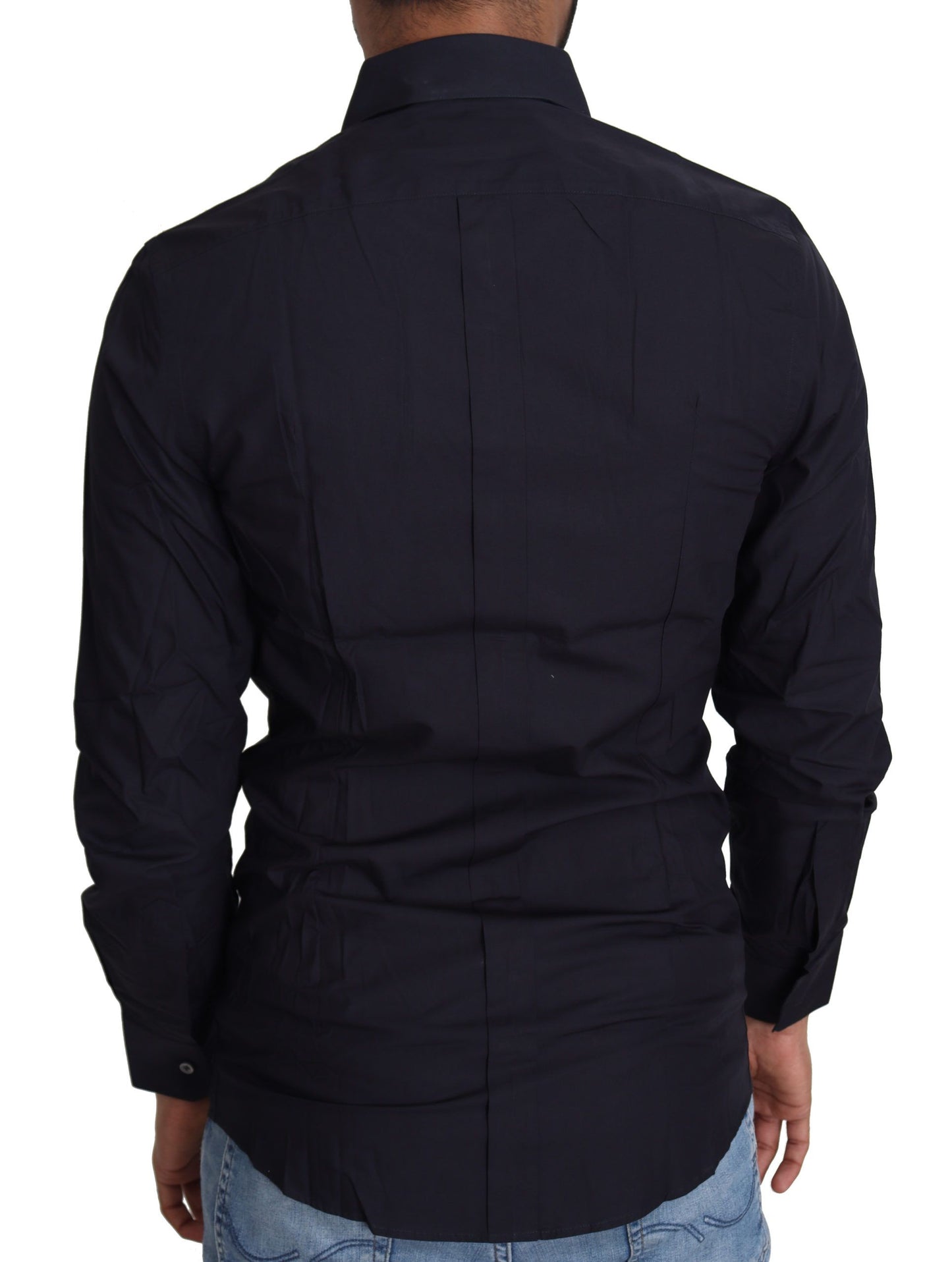 Chemise habillée en coton bleu marine de Dolce & Gabbana