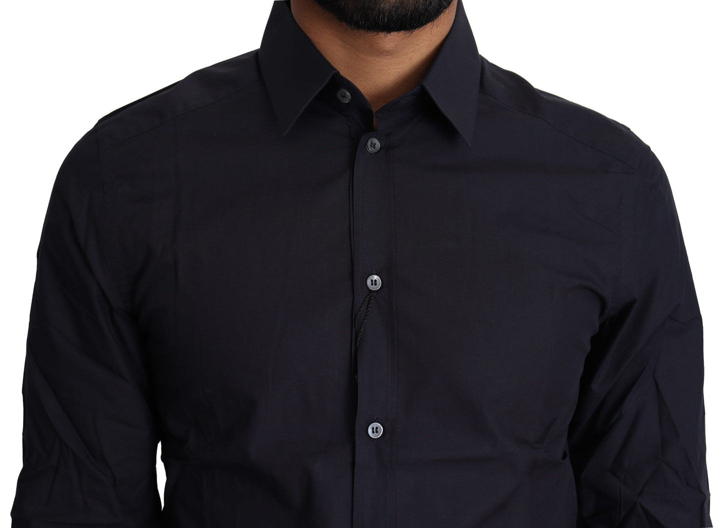 Chemise habillée en coton bleu marine de Dolce & Gabbana