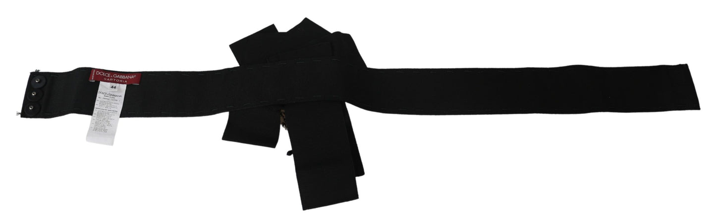 Dolce & Gabbana Zwarte Kristallen Broche Brede Taille SATORIA Riem