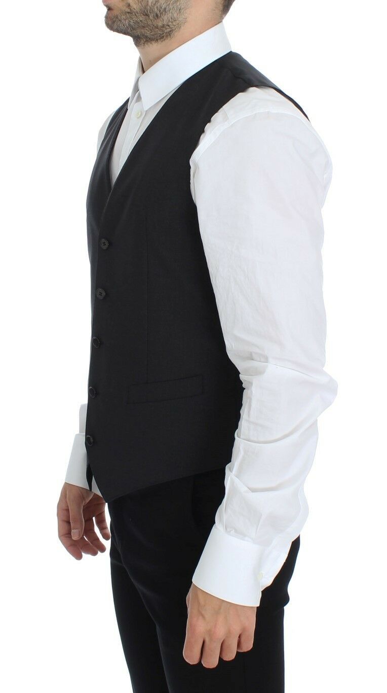 Gilet-veste en laine extensible grise Dolce & Gabbana