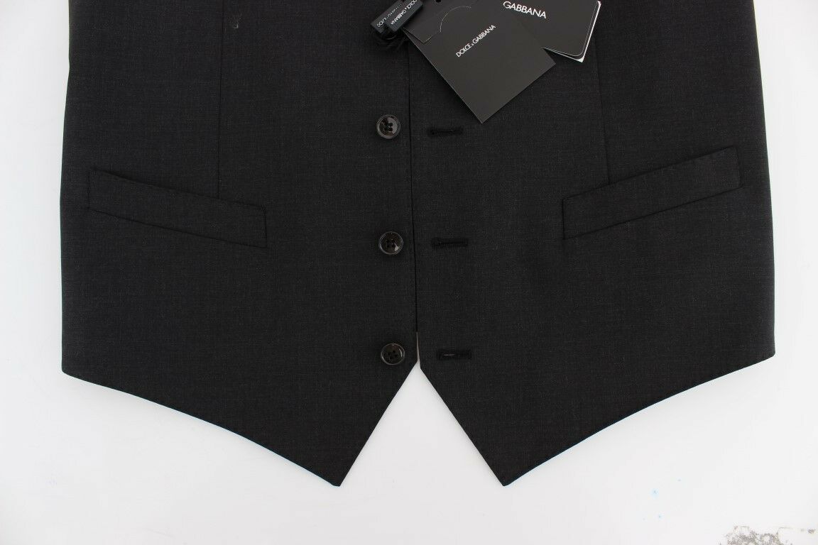 Gilet-veste en laine extensible grise Dolce & Gabbana